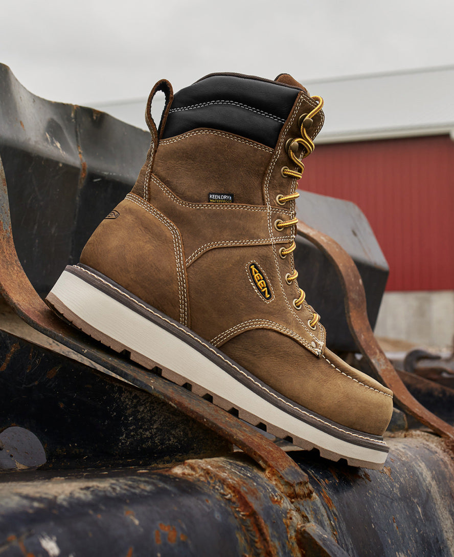 Men's Cincinnati 8 Waterproof Work Boots with Carbon Toe - Belgian/Sandshell - Durable Safety Boots for Construction, Hiking & Outdoor Work