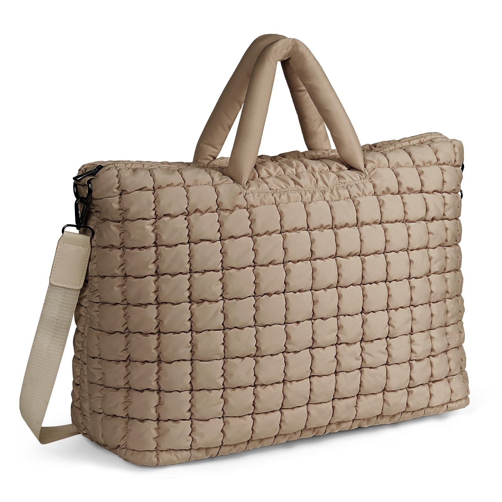 Quilted Duffle Bag for Travel - Large Puffer Weekender Gym Bag, Soft Carry-On Luggage for Overnight Trips | Perfect for Gym, Weekend Getaways & Airplane Travel