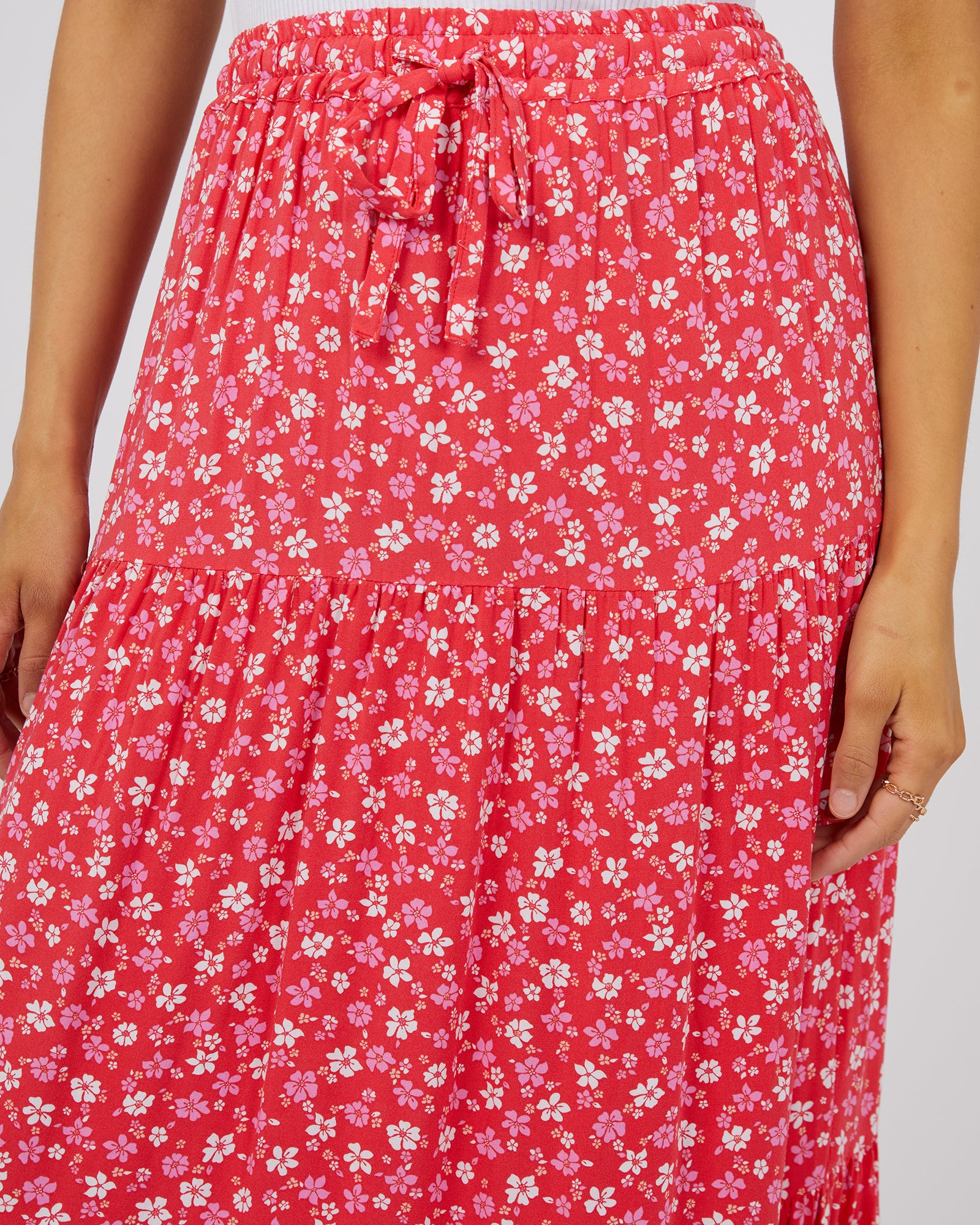 Eve Dolly Maxi Skirt - Flowy Red Long Skirt for Women | Perfect for Summer, Beach, and Casual Outfits