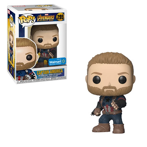 Funko Pop! Avengers Infinity War Captain America #299 Vinyl Figure – Collectible Marvel Superhero Toy for Fans & Gift – Walmart Exclusive    Perfect for Marvel fans, collectors, and gift-givers – display on shelves, desks, or use as a unique decoration for movie-themed parties and superhero rooms.