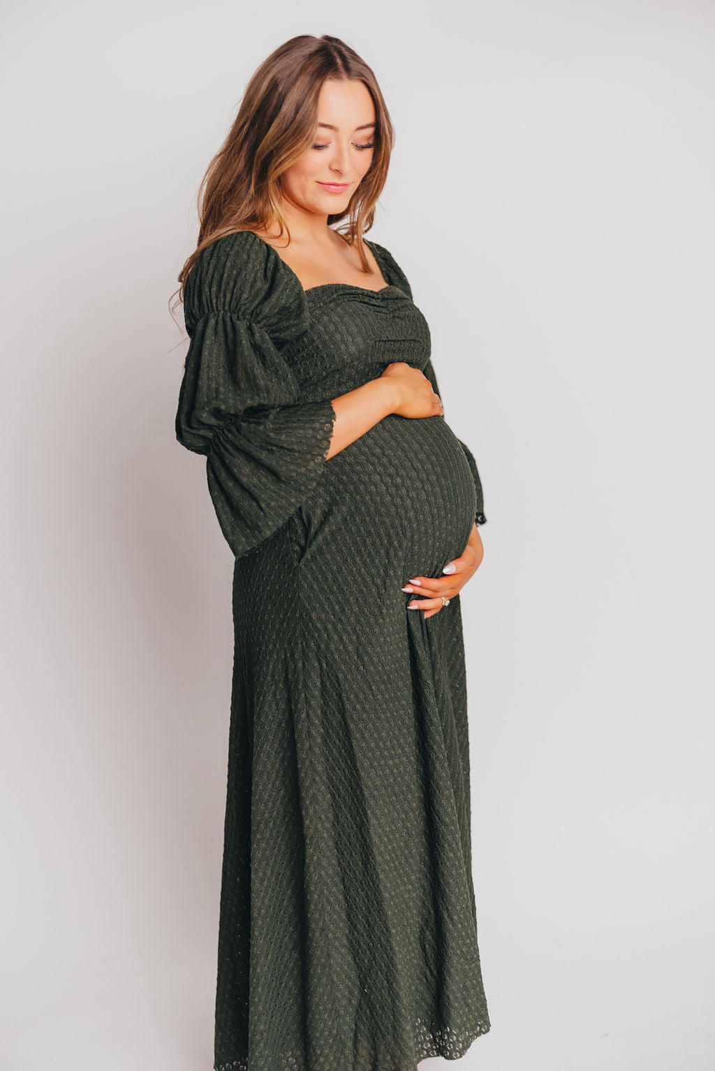 Corrine Women's Maxi Dress with Pockets - Flowy Long Summer Dress in Hunter Green for Beach, Vacation & Casual Wear