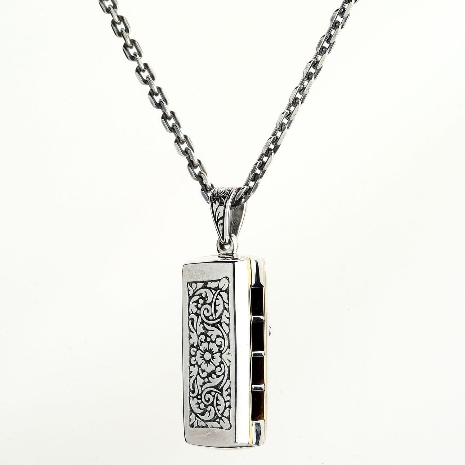 Silver Rasta Lion Harmonica Pendant Necklace - Handmade Reggae Inspired Jewelry for Men & Women - Perfect for Music Festivals, Gifts & Rasta Style Fashion