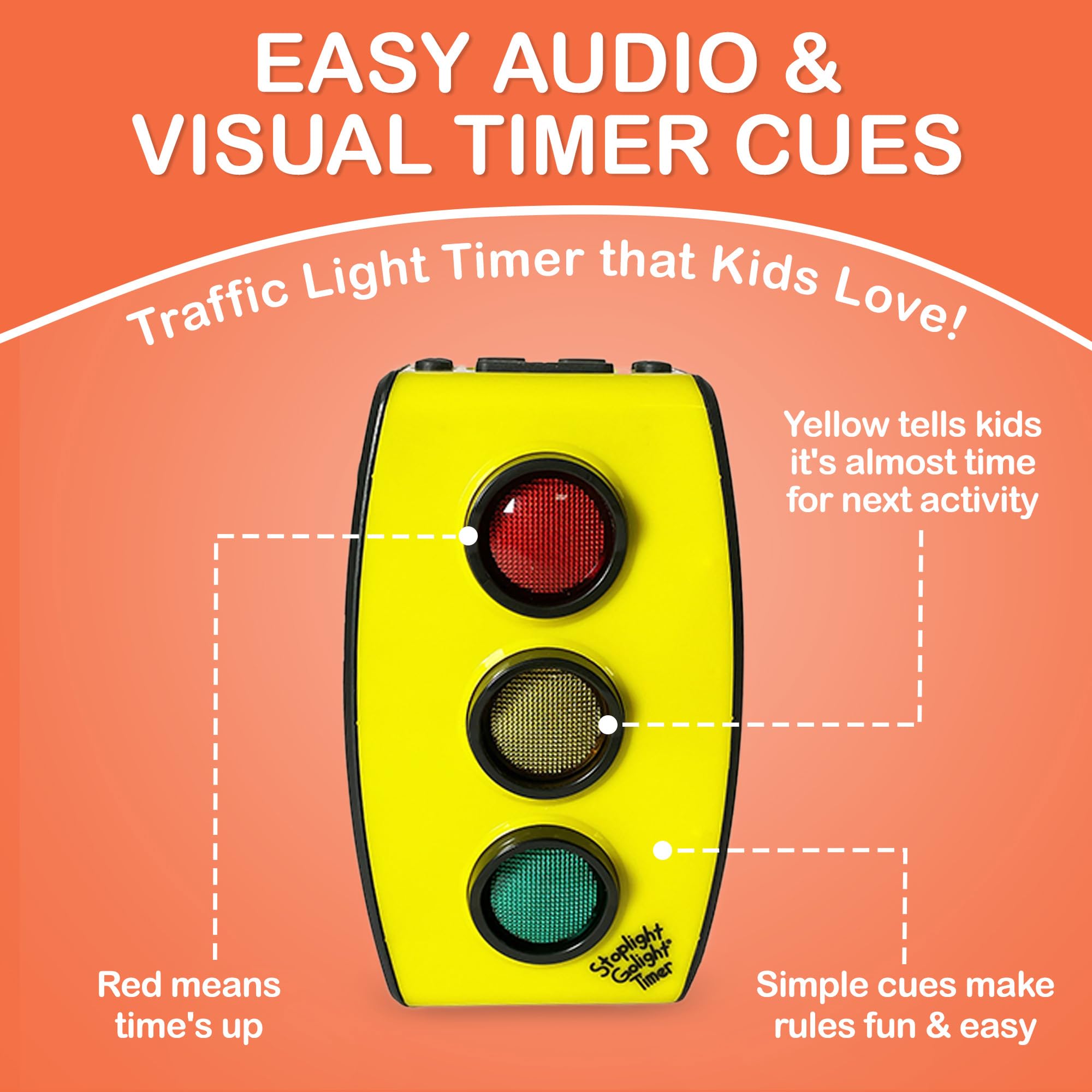 Red Yellow Green Traffic Light Timer for Kids - Classroom, Bedtime & Potty Training Timer | Toddler Sleep Aid, Teeth Brushing & Shower Time Tool | Travel-Friendly Visual Timer for Home & School Use