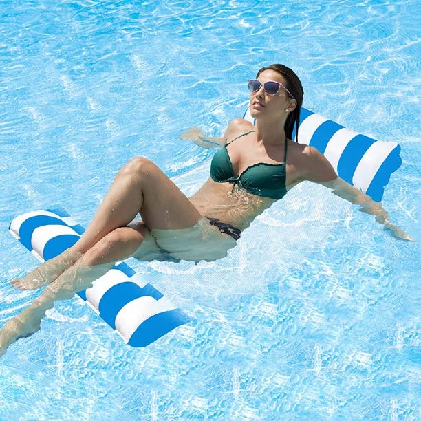 MILILOVE Inflatable Pool Float Hammock Chair - Adult Size Water Floating Lounger for Swimming Pools, Lakes, Beaches - Perfect for Relaxing, Sunbathing & Summer Fun