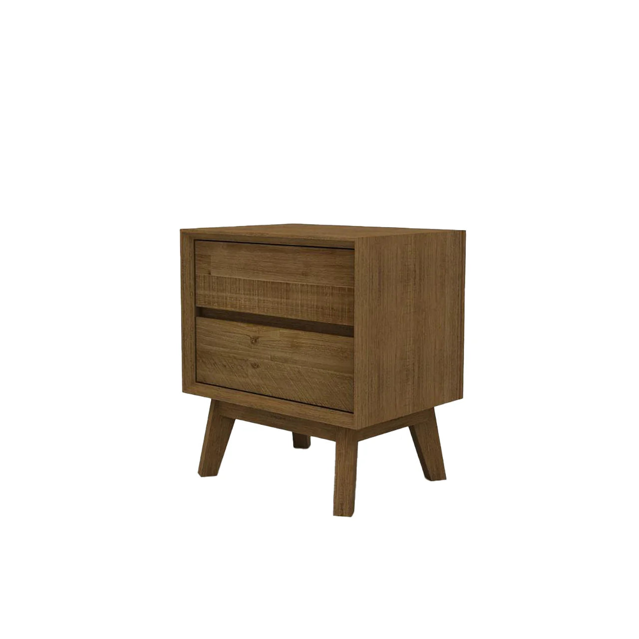 Gia Nightstand with 2 Drawers in Warm Pecan Finish - Modern Bedside Table for Bedroom, Living Room, or Guest Room
