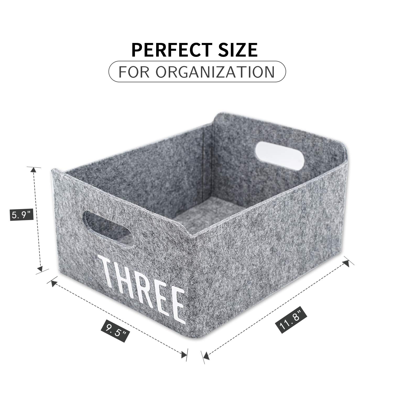 Welaxy Collapsible Storage Baskets - Foldable Felt Organizer Bin for Kids Toys, Books, Clothes & Socks | Space-Saving Home & Office Organization Solution | Perfect for Nursery, Playroom & Closet Storage (Set of 1, 2 or 3)