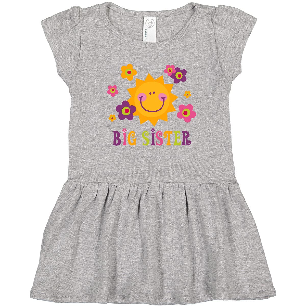 Inktastic Sunny Big Sister Toddler Dress - Cute Matching Outfit for Siblings, Family Photos & Special Occasions