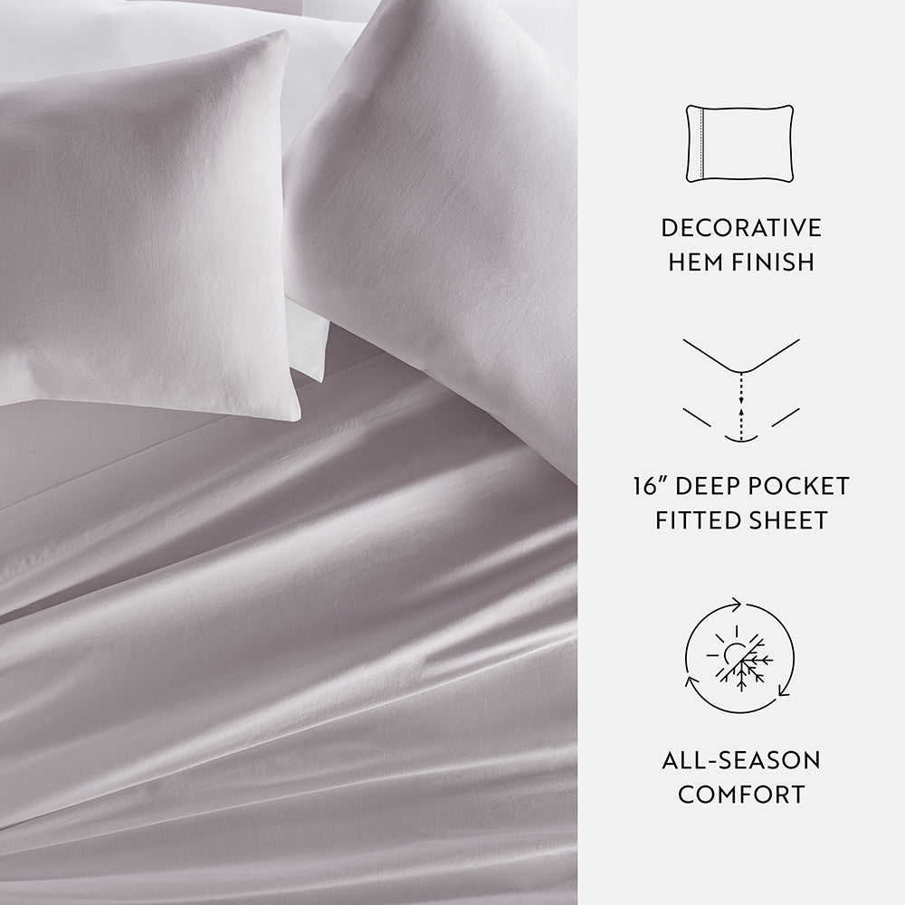 Premium 4-Piece 100% Long Staple Cotton Sheet Set - Soft, Breathable & Durable Bedding for Ultimate Comfort - Perfect for Master Bedroom, Guest Room or Dorm