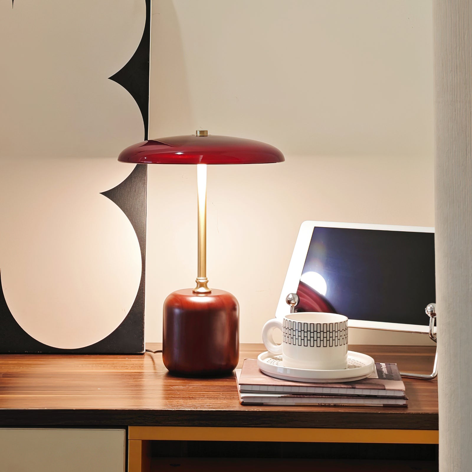Alaula Modern LED Table Lamp with USB Port - Adjustable Brightness for Bedroom, Living Room & Office Desk Lighting