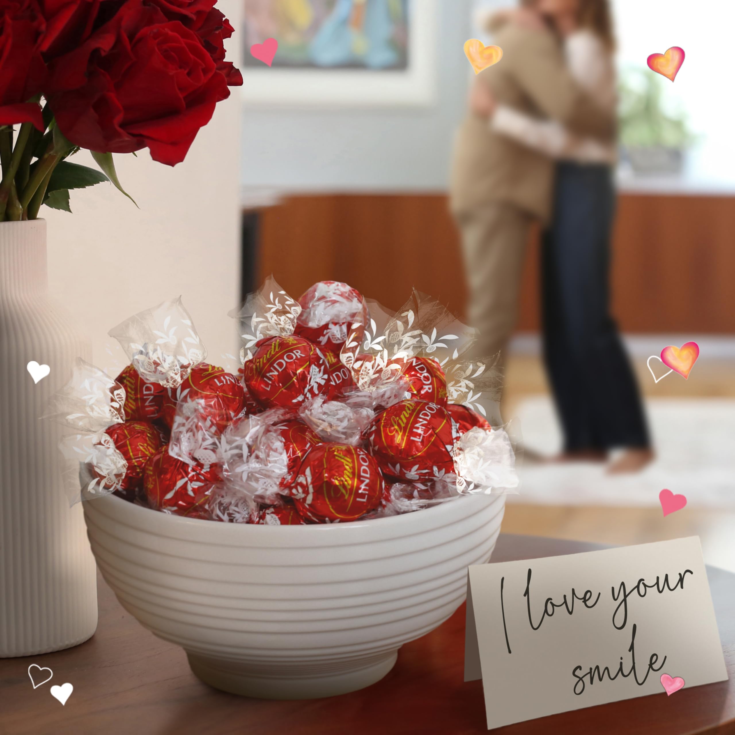 Lindt LINDOR Valentine's Day Milk Chocolate Truffles - Heart Shaped Candy with Creamy Milk Chocolate Filling, 3 oz - Perfect for Gifts, Romantic Occasions & Sweet Treats