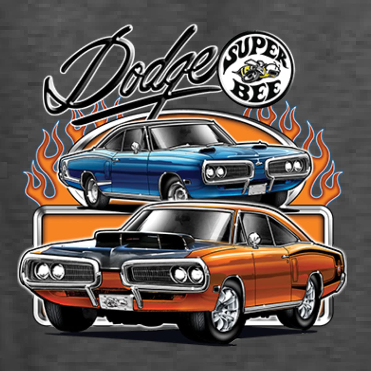 Wild Bobby Flaming Dodge Super Bee Muscle Car Graphic Hoodie - Unisex Pullover Sweatshirt for Men & Women - Perfect for Car Enthusiasts, Racing Fans & Streetwear Fashion