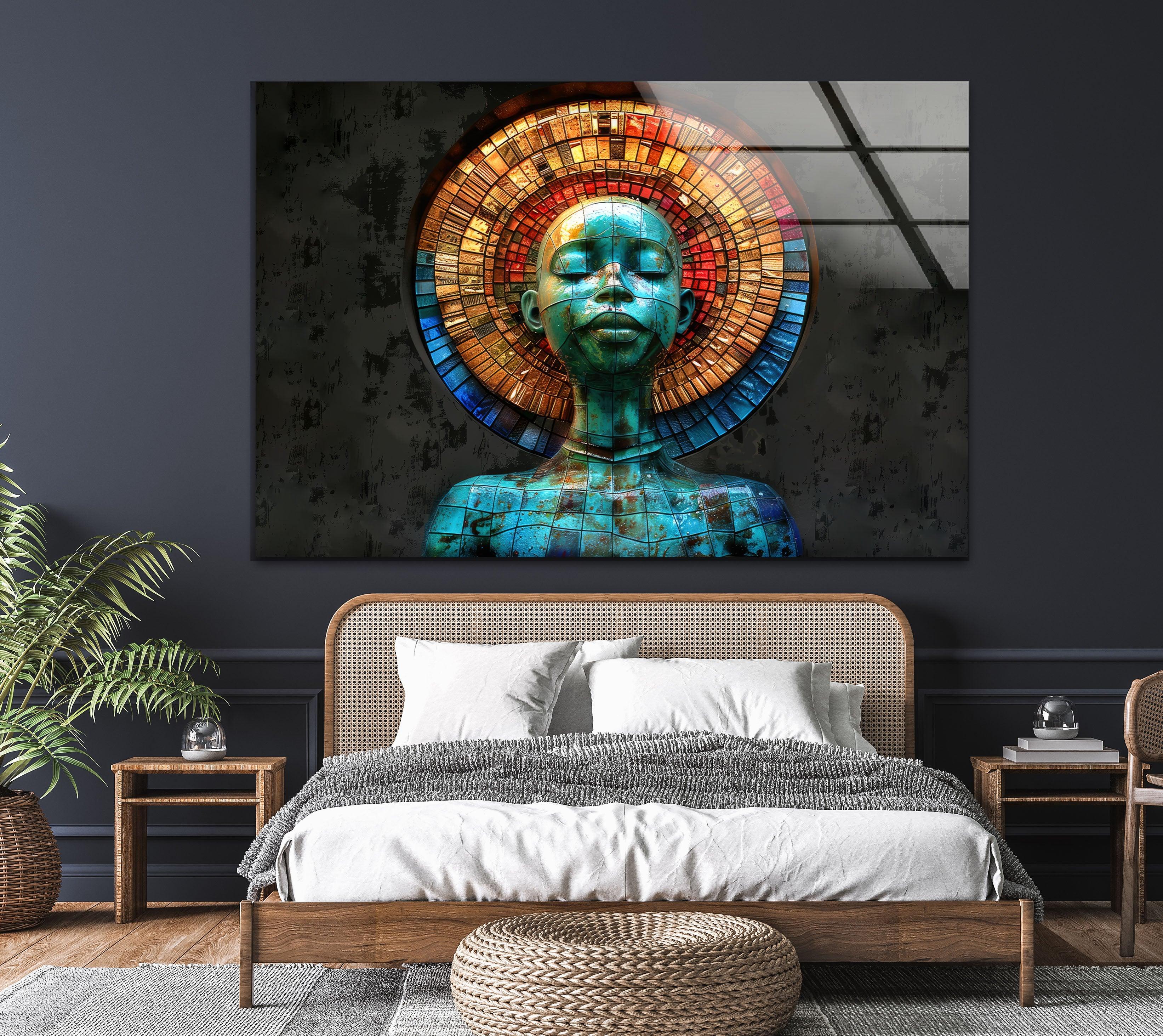 Vibrant Stained Glass Mosaic Wall Art - Handcrafted Home Decor for Living Room, Bedroom, or Office - Perfect Gift for Housewarming & Interior Design