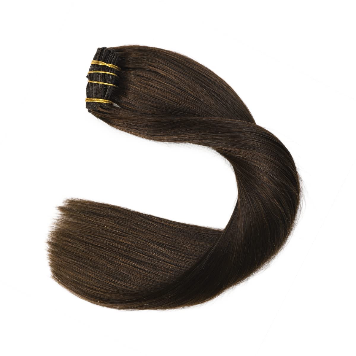 Silky Straight Clip-in Remy Human Hair Extensions for Women - 18 Inch Natural Black Hair Weft for Length & Volume - Perfect for Parties, Weddings & Daily Styling