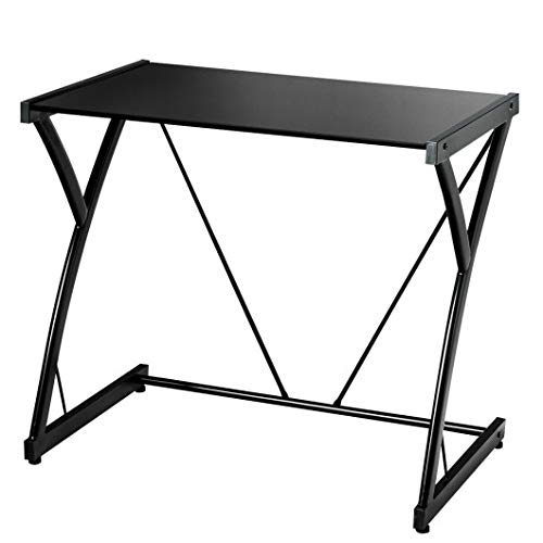 Modern Glass Top Computer Desk - Sleek Writing & Study Workstation for Home Office, Gaming Setup, and Workspace (60