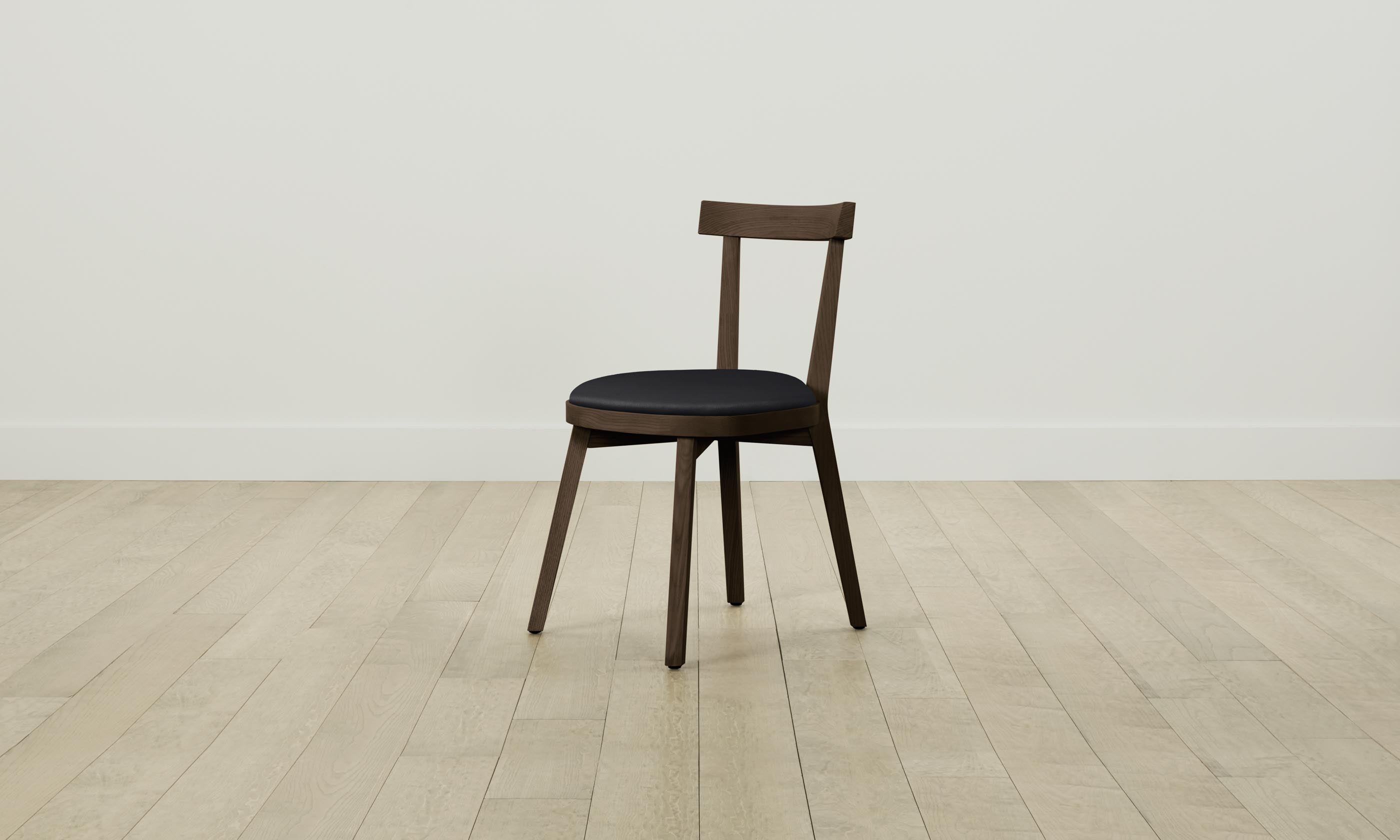 Allen Dining Chair - Premium Pebbled Leather Upholstery in Ink Black - Perfect for Modern Dining Rooms & Kitchen Tables