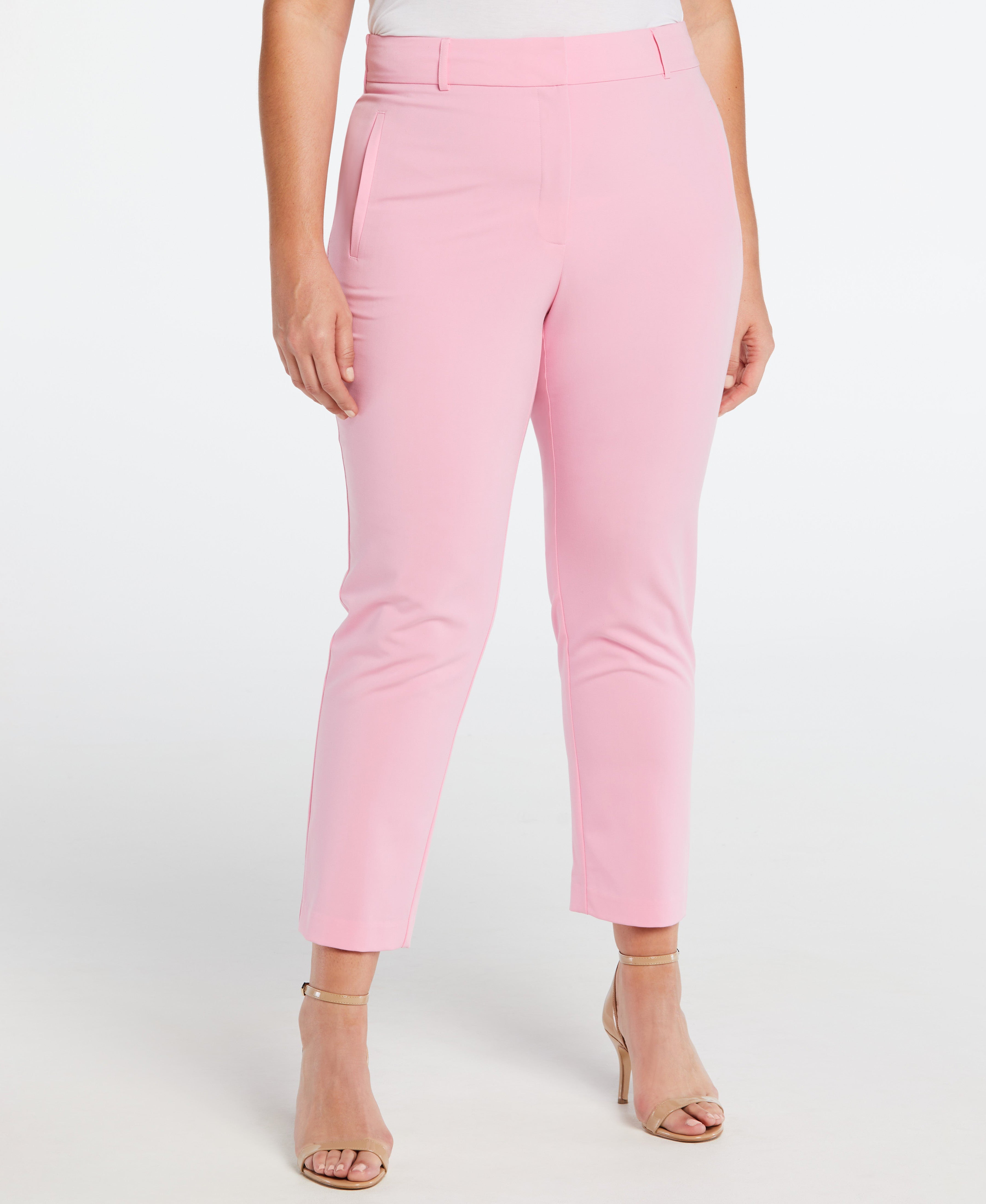 Plus Size Classic Fit Straight Leg Ankle Pants for Women - Comfortable Office & Casual Wear - Perfect for Work, Travel & Everyday Outfits