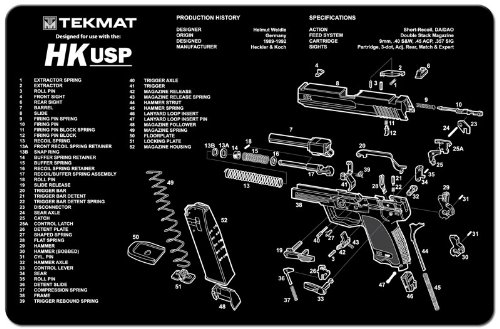 Premium TekMat Gun Cleaning Mat for H&K USP - Non-Slip, Durable Work Surface for Firearm Maintenance & Cleaning - Perfect for Gun Range, Home Workshop & Tactical Training