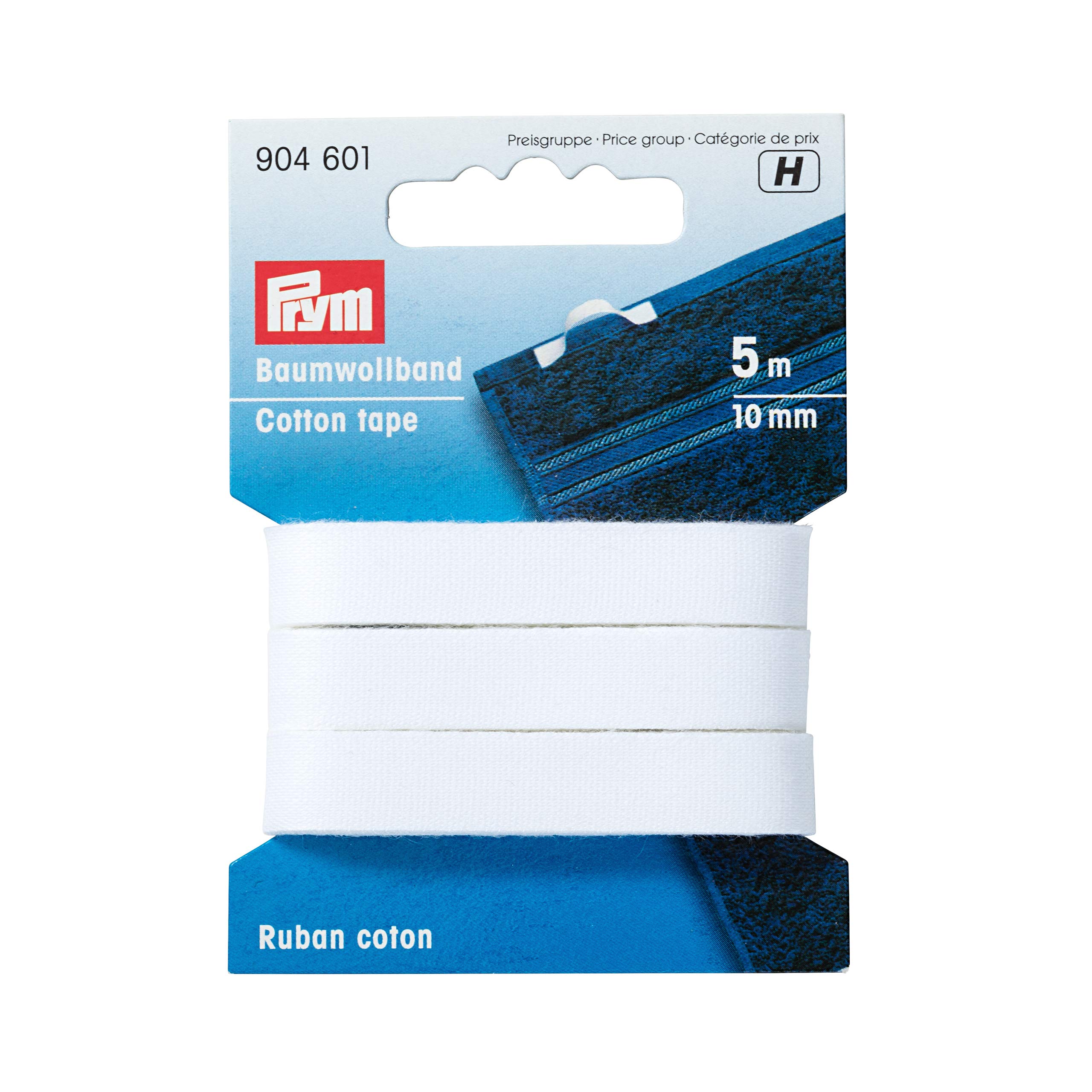 Prym 40mm White Cotton Tape - Premium Sewing & Crafting Bias Binding for Quilting, DIY Projects & Clothing Repair (One Size) - Perfect for Hemming, Seam Finishing & Decorative Edging