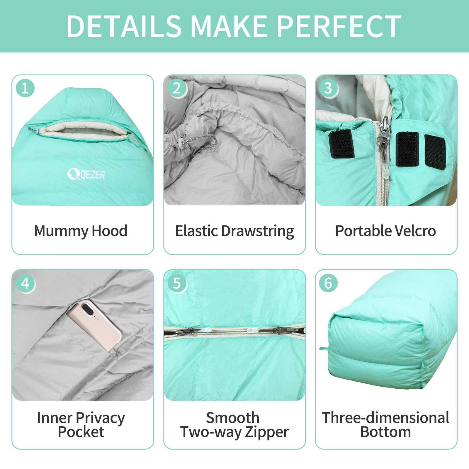 Ultra-Warm Down Sleeping Bag for Adults - Lightweight 0°F to 20°F Cold Weather Backpacking Sleeping Bag with Compression Sack - Perfect for Winter Camping, Hiking & Outdoor Adventures