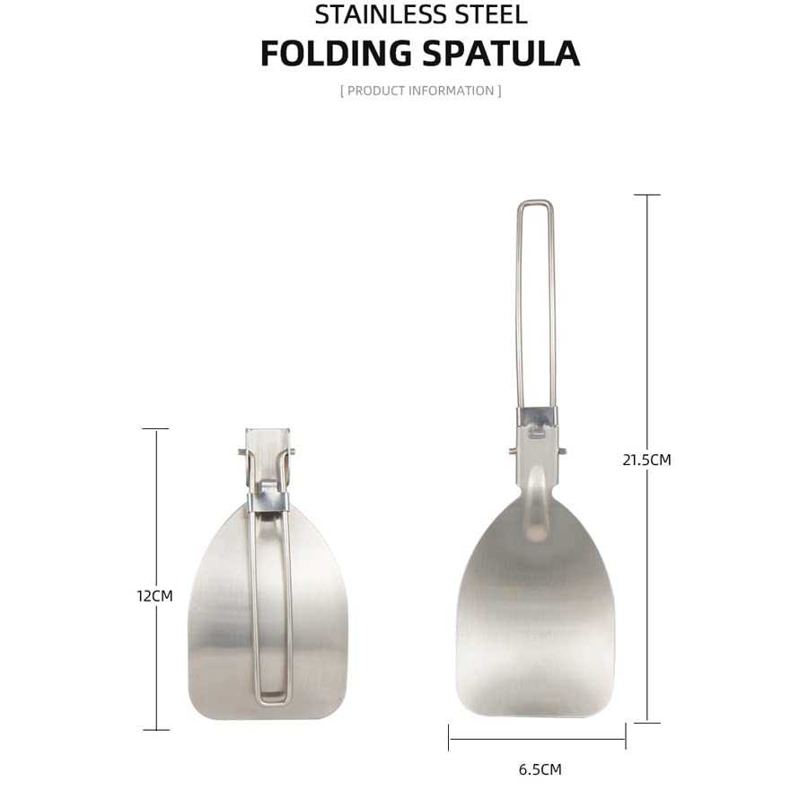 Stainless Steel Folding Spatula - Metal Food Turner for Outdoor Cooking, BBQ, Picnic & Camping | Perfect for Grilling, Flipping Burgers & Pancakes