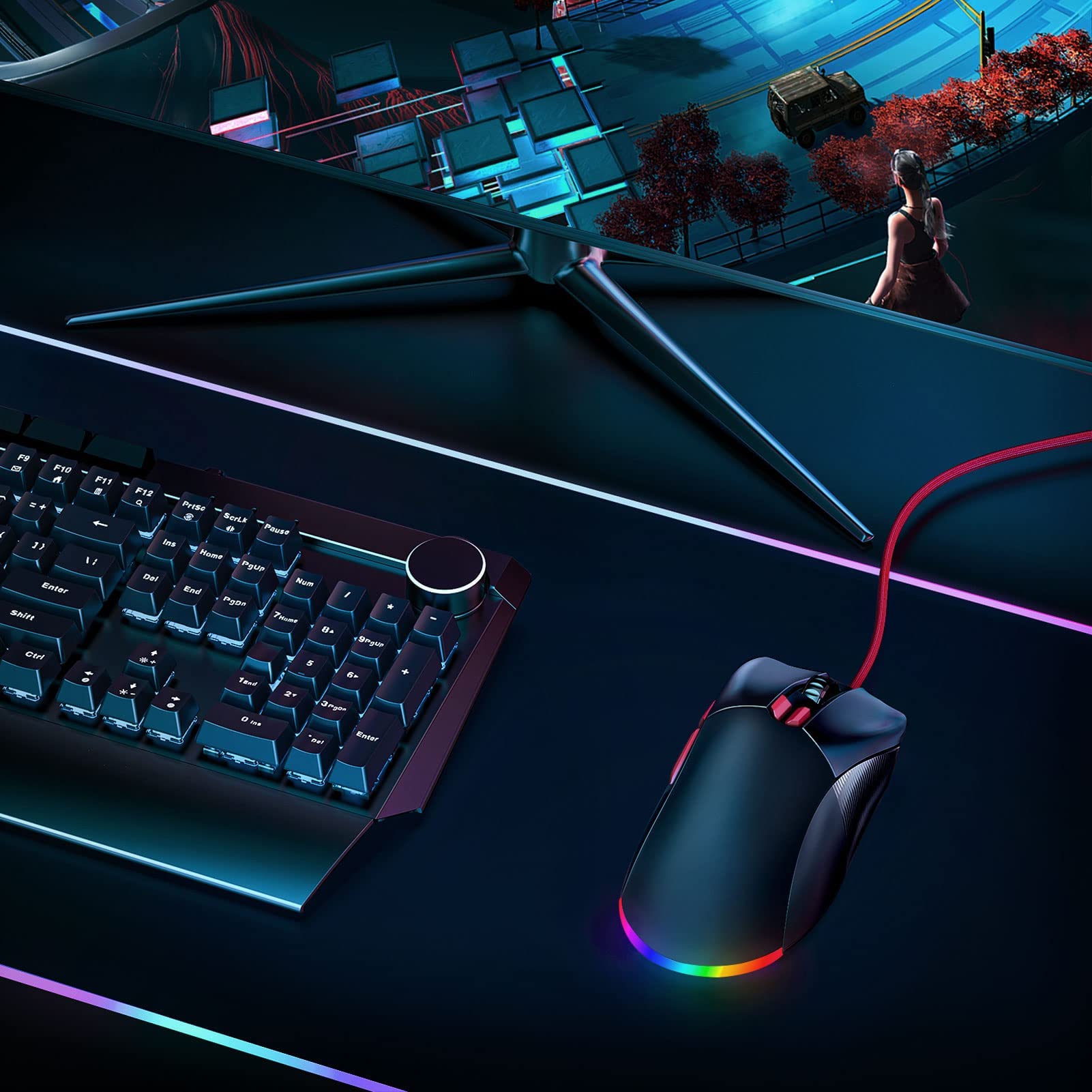 EKSA 16000 DPI Wired Gaming Mouse with Optical Sensor, 8 Programmable Buttons & RGB Lighting - Lightweight FPS/MOBA Mouse for PC & Mac - Perfect for Esports, Streaming & Competitive Gaming