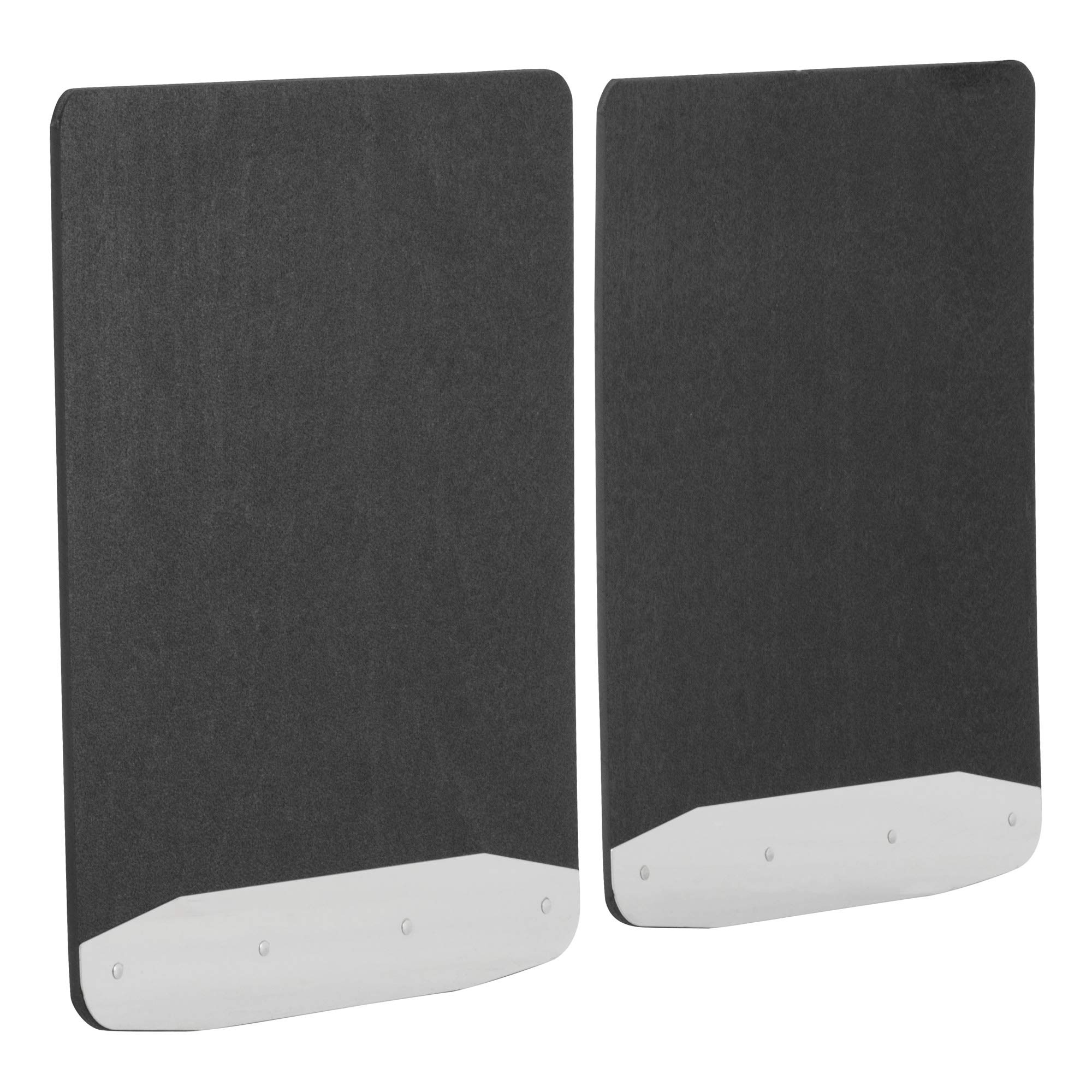 LUVERNE 252023 Universal 20x23 Inch Textured Rubber Mud Flaps with Stainless Steel Plates - Heavy Duty Splash Guards for Trucks, SUVs, and Pickups - All Weather Protection for Mud, Rocks, and Road Debris