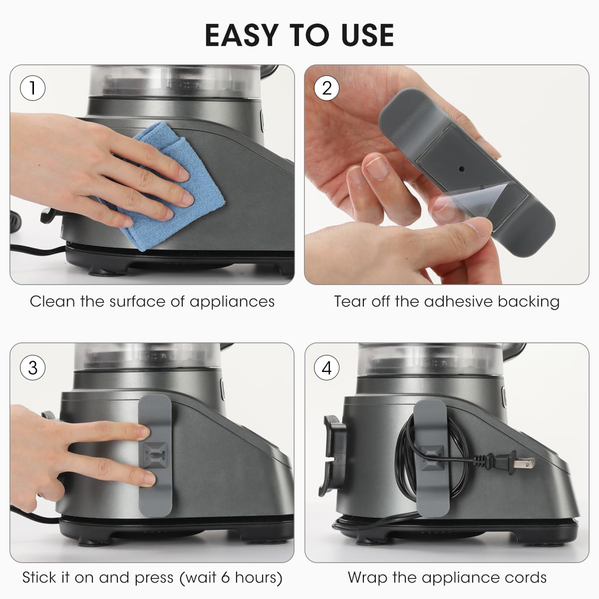 Aieve 12-Pack Cord Organizer for Kitchen Appliances | Cable Wrap Holder & Keeper | Neat Storage Solution for Blenders, Mixers, Toasters | Perfect for Home & Office Organization