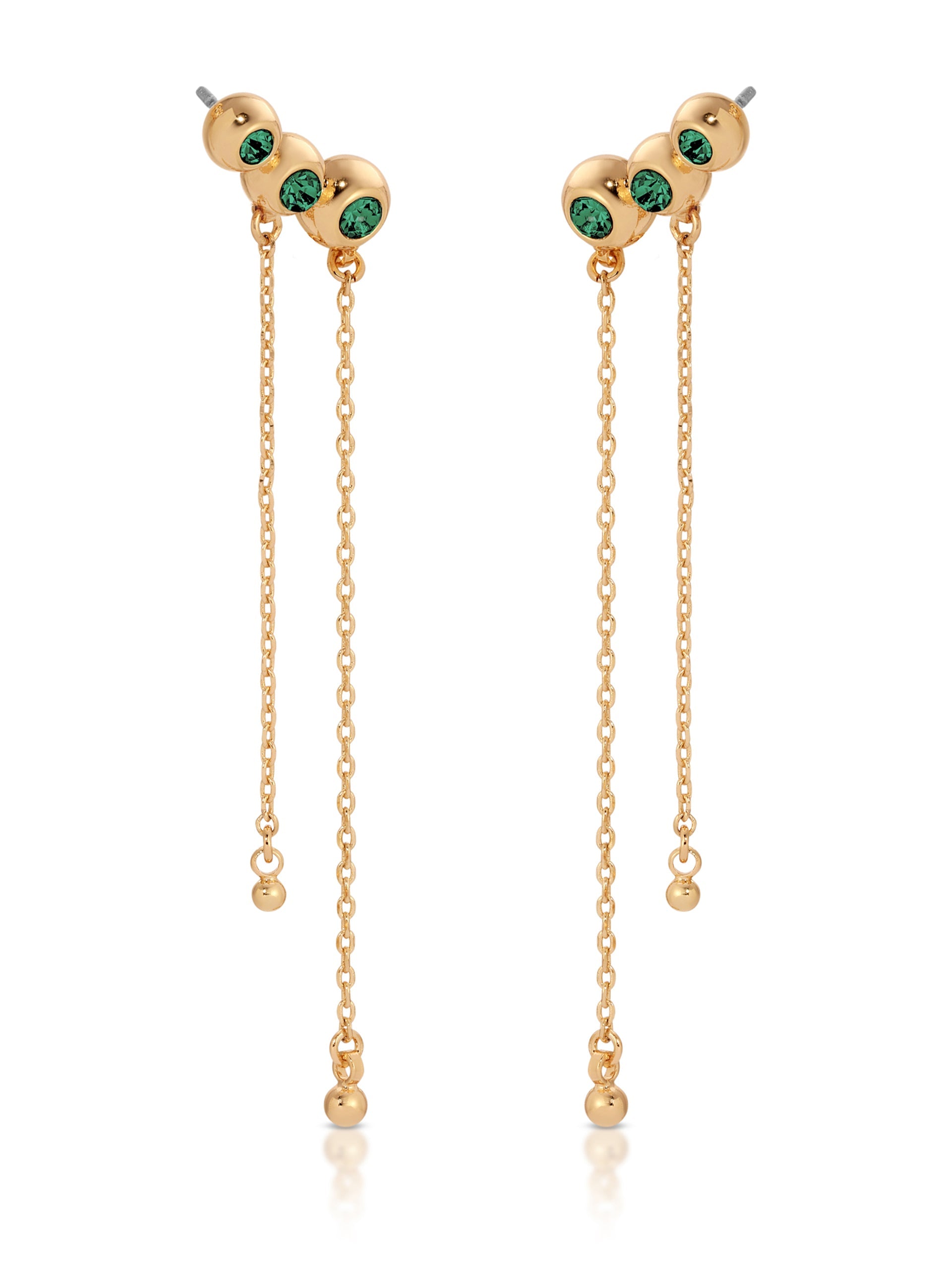 Emerald Green Waterfall Drop Earrings for Women - Elegant Dangle Jewelry for Parties, Weddings & Special Occasions