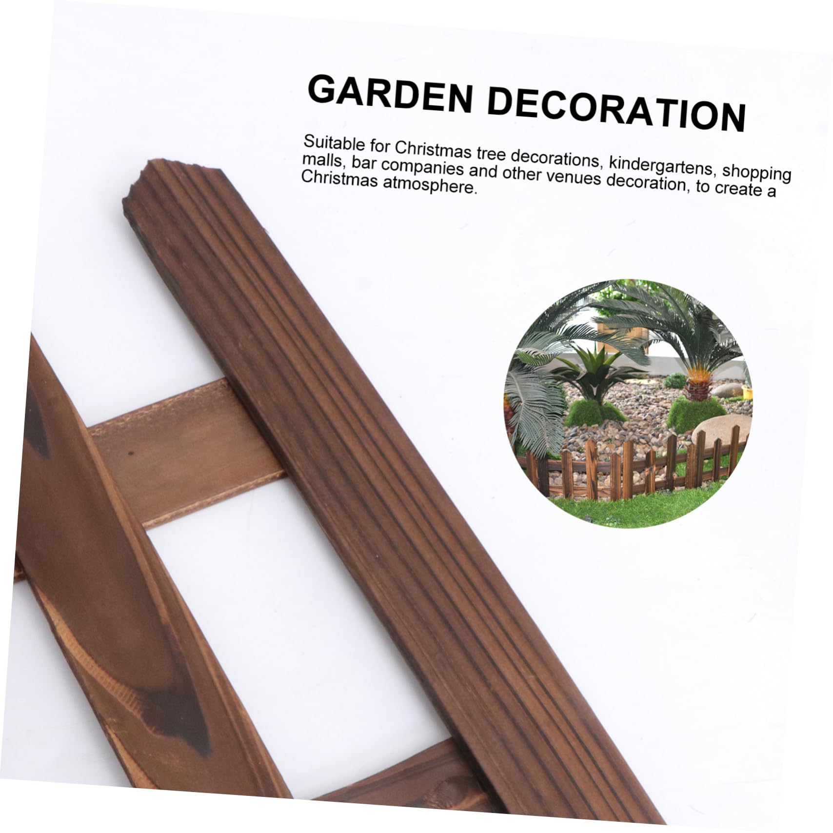 DOITOOL 1.2m Wooden Christmas Tree Fence - Decorative White Picket Garden Fence for Xmas Tree, Wedding & Party Decorations (Brown) | Perfect for Holiday Yard Displays, Indoor Christmas Decor & Seasonal Celebrations