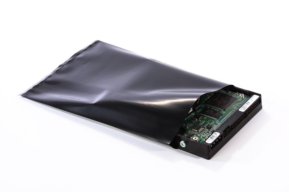 6 x 10 Inch 4 Mil Flat Black Conductive Poly Bags (100 Pack) - Laddawn 6520 | ESD Protection for Electronics, Components & Sensitive Devices | Perfect for Storage, Shipping & Anti-Static Packaging