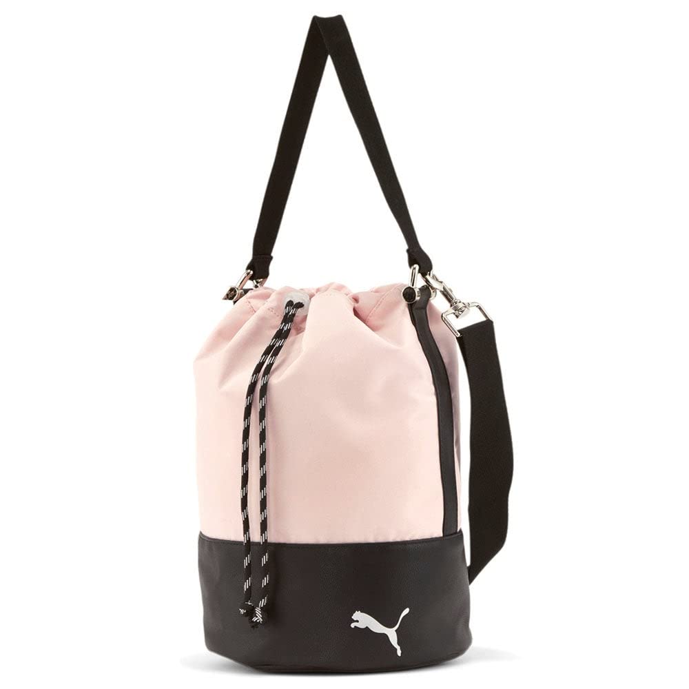 PUMA Men's Convertible Bucket Shoulder Bag - Black & Pink - Versatile Crossbody & Backpack for Travel, Gym & Outdoor Activities