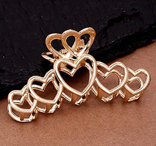 ANNA CREATIONS Golden Large Metal Pearl Hair Claw Clip - Elegant Hair Accessories for Women & Girls (2 Pack) - Perfect for Parties, Weddings & Everyday Styling