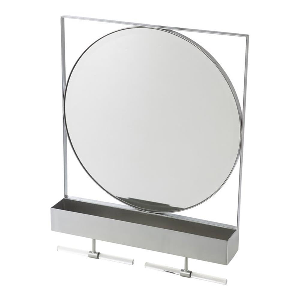SEI Furniture Anthrop Decorative Wall Mirror with Storage Shelf - Vintage Style Accent Mirror for Bedroom, Living Room, Entryway & Bathroom Decor