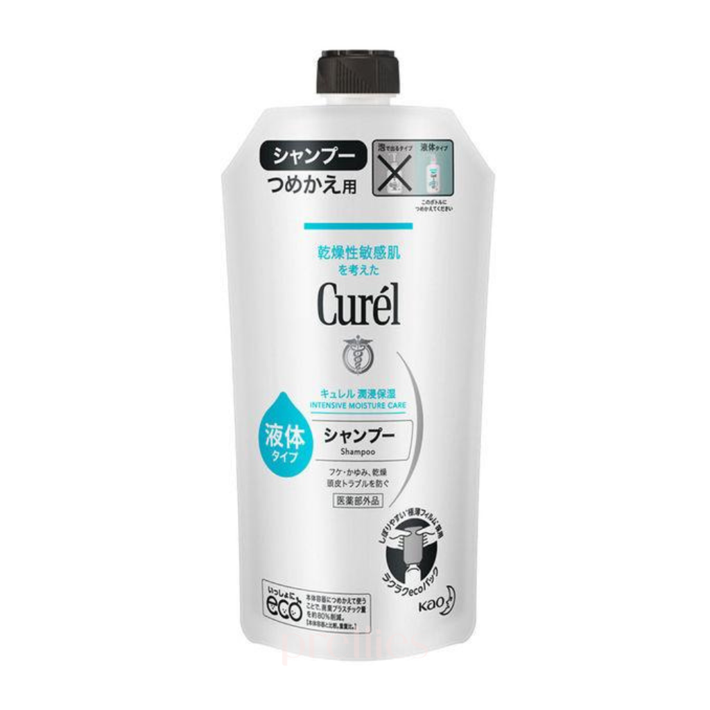Curel Intensive Moisture Care Shampoo Refill 340ml - Hydrating & Nourishing for Dry, Sensitive Scalp - Perfect for Daily Hair Care Routine