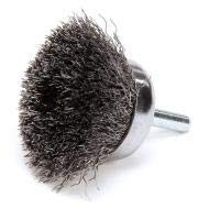 Weiler Crimped Wire Cup Brush with Stem - 1-3/4 Inch (Pack of 2) - Heavy Duty Rust & Paint Removal Tool for Metal, Wood & Concrete Surfaces - Ideal for Welding, Grinding & Surface Prep