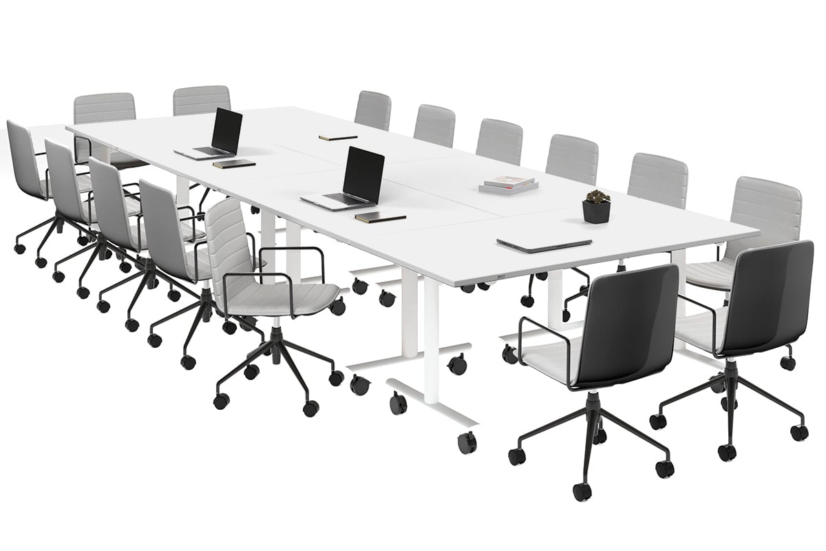 Solana Multi 6-Person Flip Top Folding Table - 4200L x 1400W - Space-Saving Dining & Conference Table for Home, Office & Events