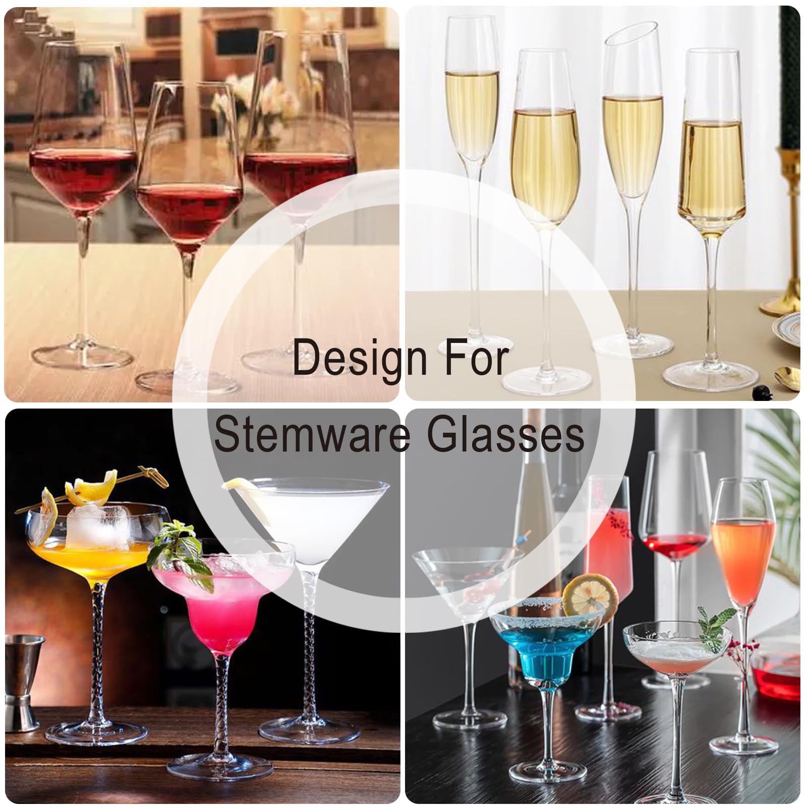 16-Piece Wine Glass Charms Set - Elegant Stemware Markers for Wine Tasting Parties, Wedding Favors & Holiday Decorations - Perfect for Entertaining Guests & Hosting Events