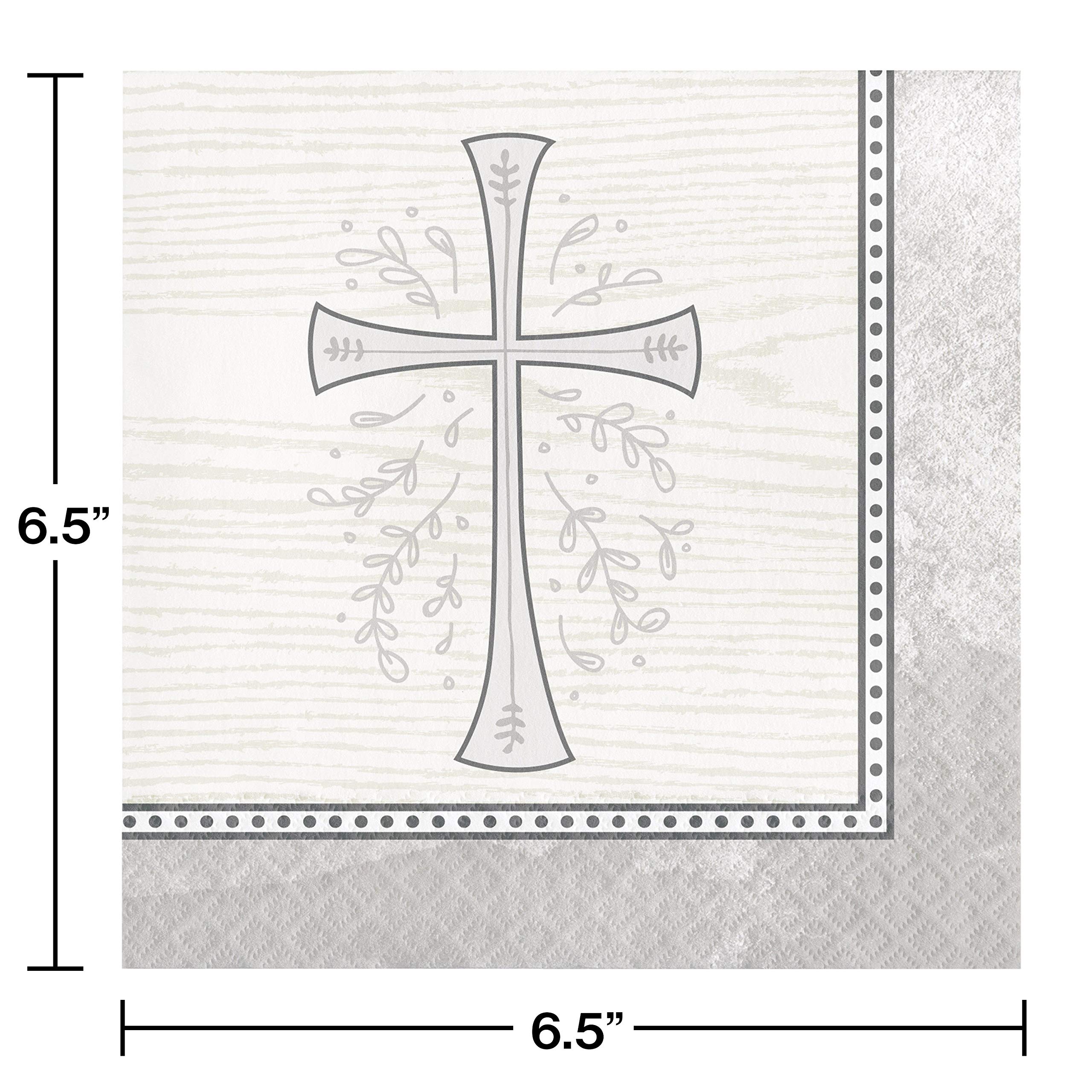 Creative Converting Divinity Silver Paper Napkins, 6.5 Inch - Elegant Party Dinnerware for Weddings, Anniversaries & Formal Events