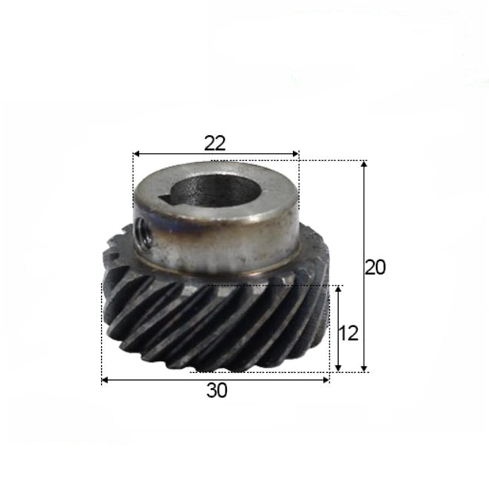 1M 20T 8/10/12/14mm Internal Diameter Helical Pinion Gear - 14mm Hole with 5mm Keyway - Precision Machinery Parts for Industrial Equipment & CNC Applications