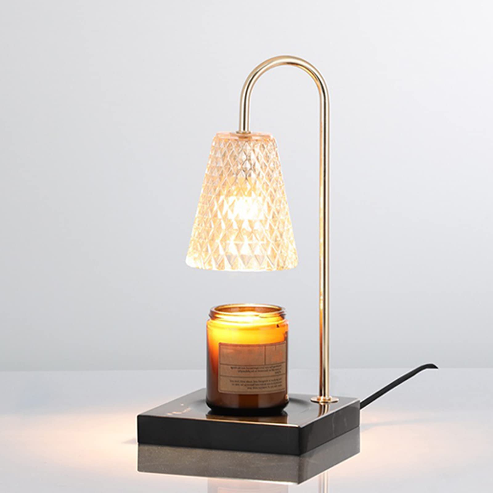 LJYLJH Electric Scented Candle Warmer Lamp - Dimmable Wax Melter with 2 Bulbs, Aromatherapy Diffuser for Home, Bedroom, Office - Perfect for Relaxation, Spa Nights & Holiday Decor (Black)