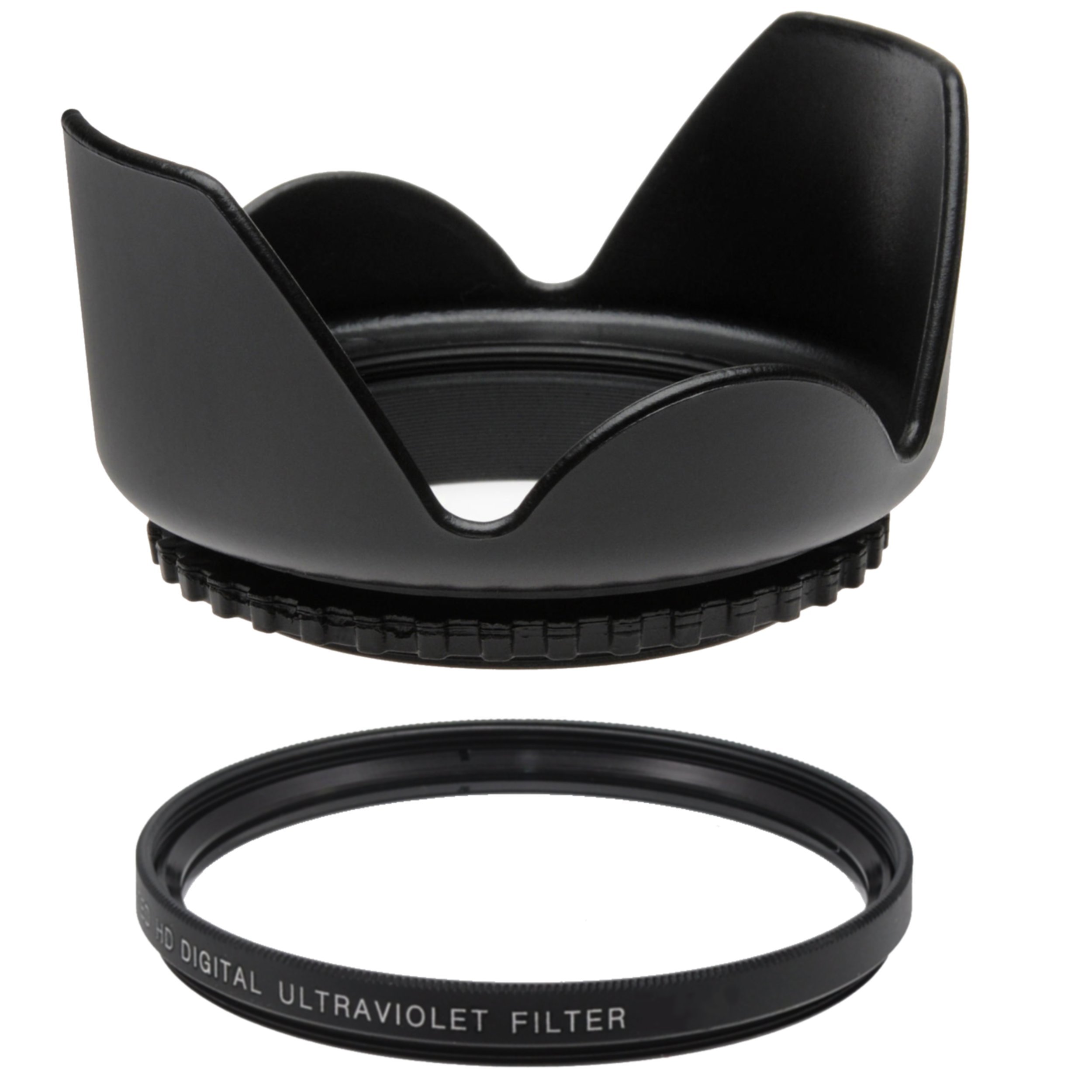 52mm UV Filter & Tulip Lens Hood for Panasonic Lumix G 45-200mm - Camera Protection for Outdoor Photography