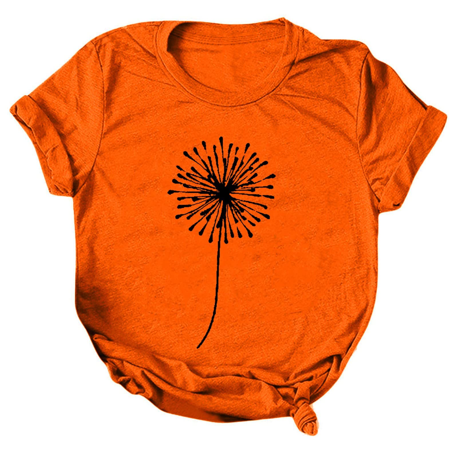 ZEFOTIM Women's Sunflower Print Short Sleeve Crewneck T-Shirt - Casual Summer Fashion Top for Everyday Wear, Outings & Beach Vacations 2024