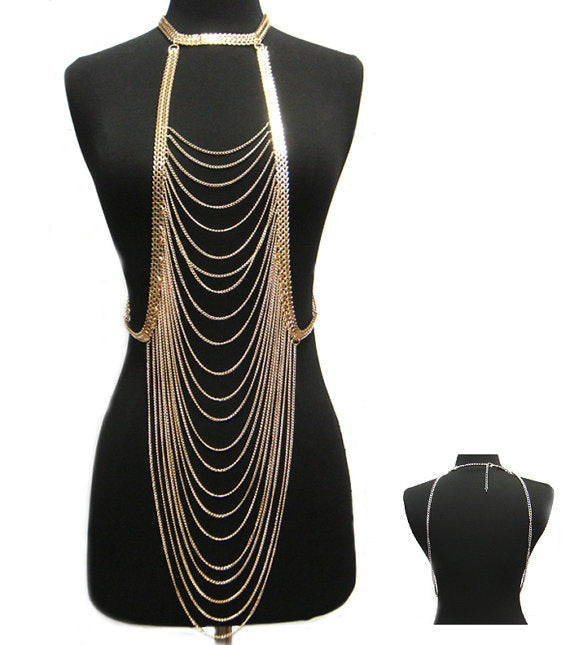 Elegant Body Chain Jewelry - Long Layering Necklace for Women | Perfect for Beach, Festival, and Boho Fashion Outfits