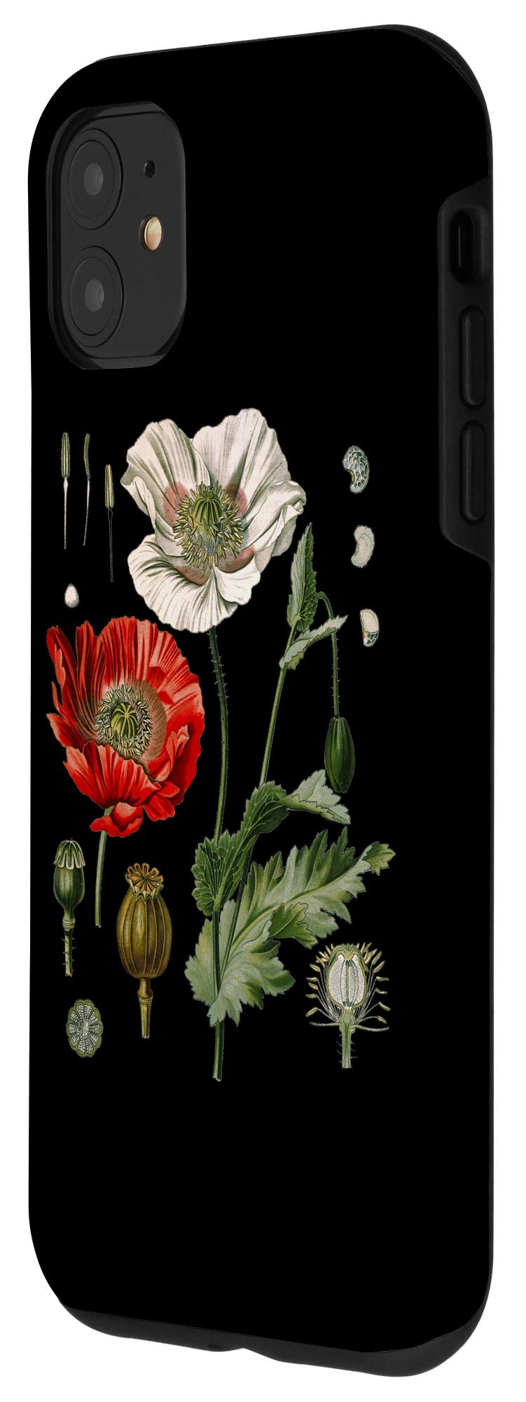 iPhone 11 Case with Red Poppy Flower Design - Botanical Poppies Phone Cover for Women & Men - Perfect for Daily Use, Travel, and Gift Giving