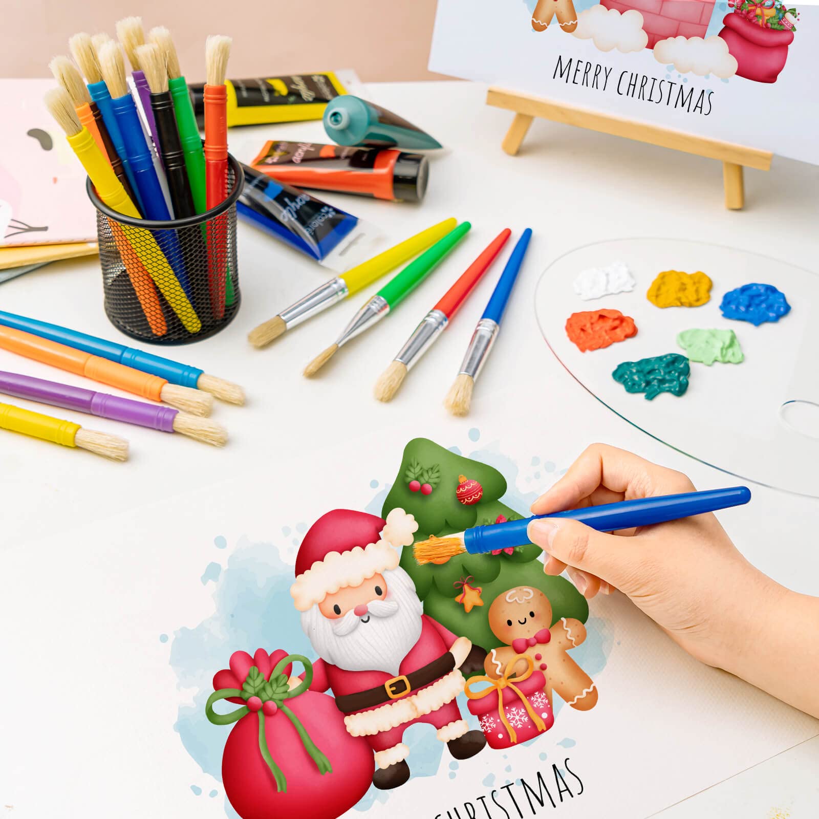 YGAOHF 18-Piece Kids Paint Brush Set - Round, Flat & Chubby Paintbrushes for Acrylic, Oil & Watercolor - Perfect for Preschool Art Projects, DIY Crafts & Home Painting Activities