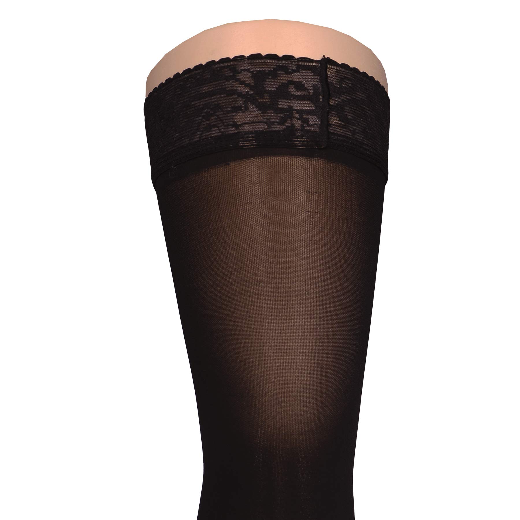 Truform Sheer Compression Stockings 20-30 mmHg - Women's Thigh High Support Stockings, 30 Denier, Black, Small - Perfect for Varicose Veins, Travel & Post-Surgery Recovery