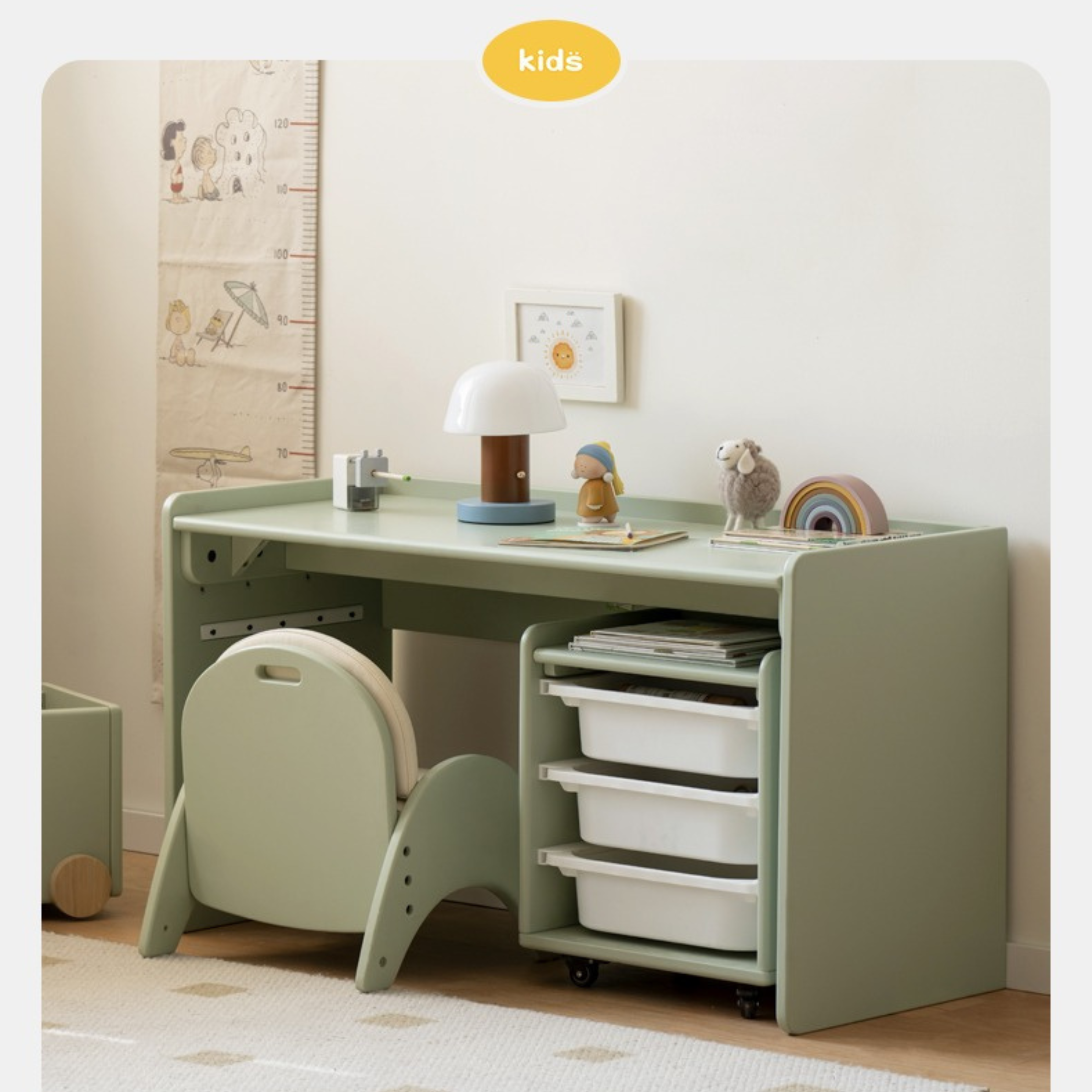 Solid Wood Kids Lift Top Desk with Storage - Study Table & Organizer for Children's Room, Homework, and Crafting