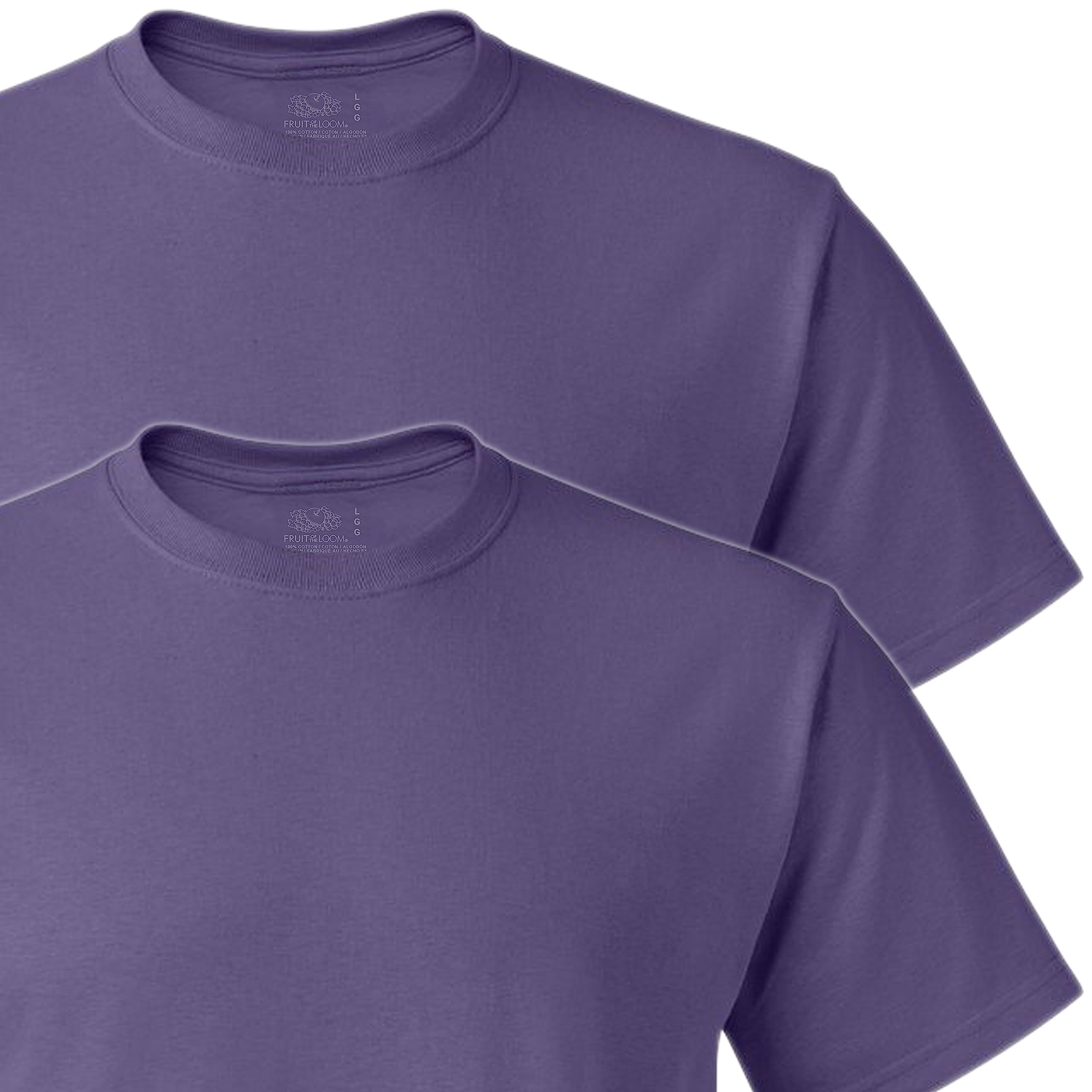 Fruit of the Loom Men's Lightweight Cotton Crew Neck T-Shirts Multipack - Soft Comfortable Basic Tees for Casual Wear, Workout & Everyday Use