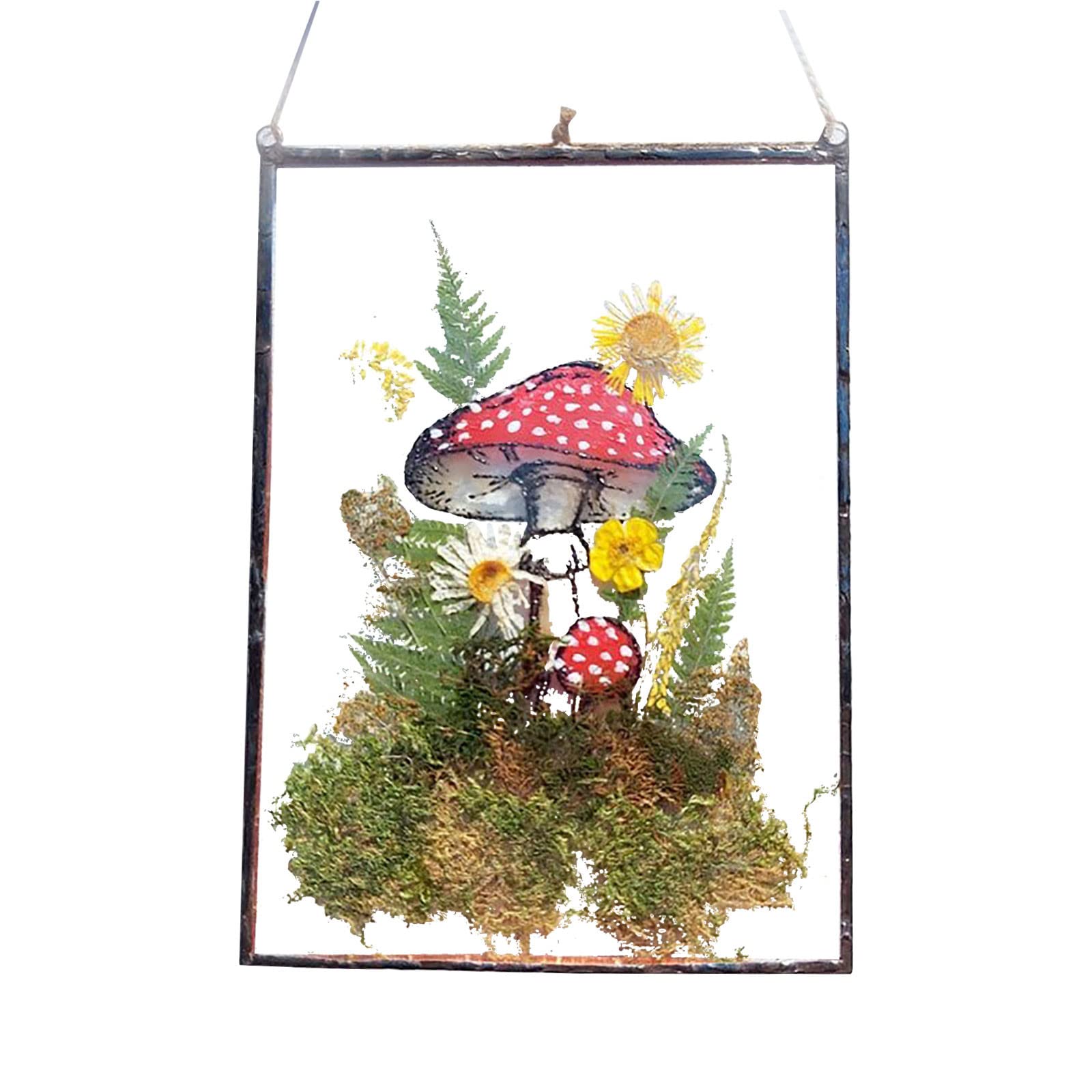 Vibrant Acrylic Mushroom Wall Decor - Handmade Sun Catcher Window Hanging for Bedroom, Living Room & Nursery - Crystal Prism Rainbow Light Catcher Home Art Decorations