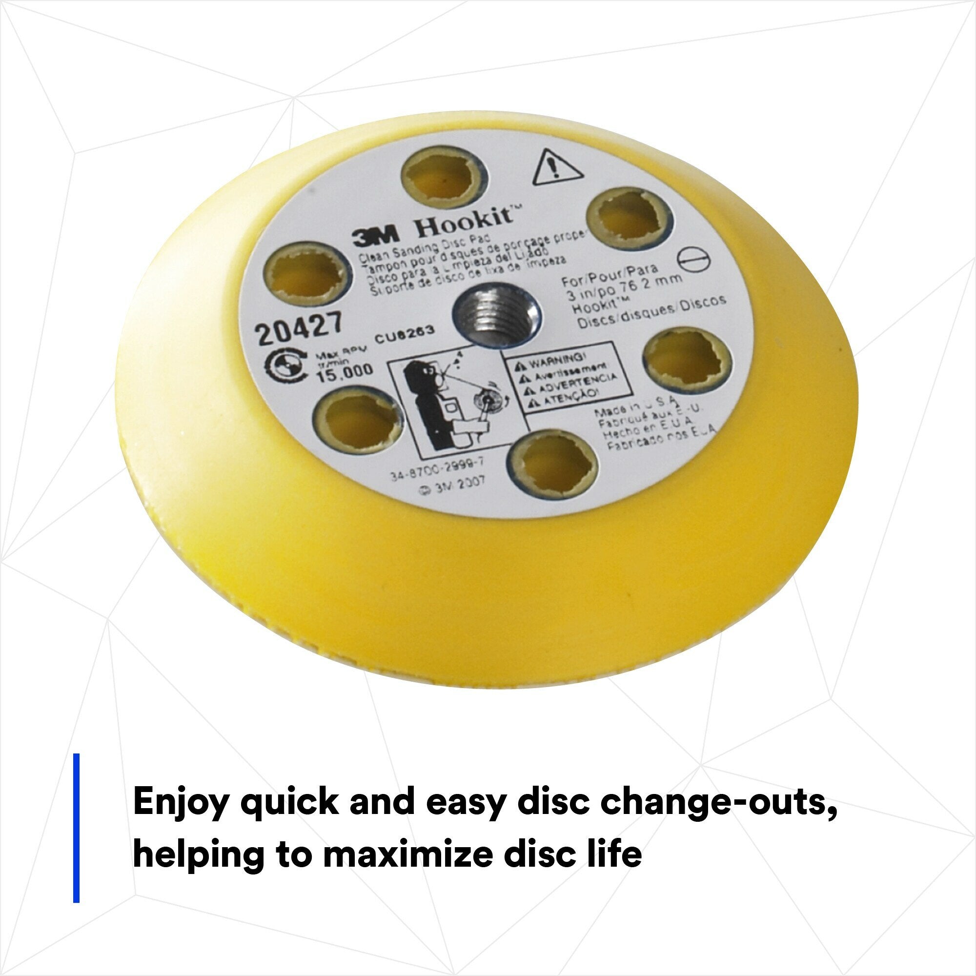 3M 20427 Clean Sanding Disc Pad Kit - 3 Inch Sanding Discs for Wood, Metal & Auto - Perfect for DIY Projects, Home Renovation & Professional Use